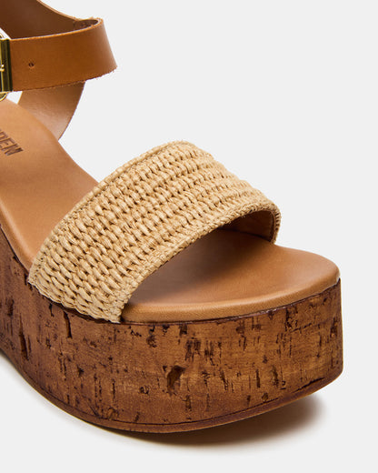 CABERNET Raffia Women's Platform Wedge Sandal