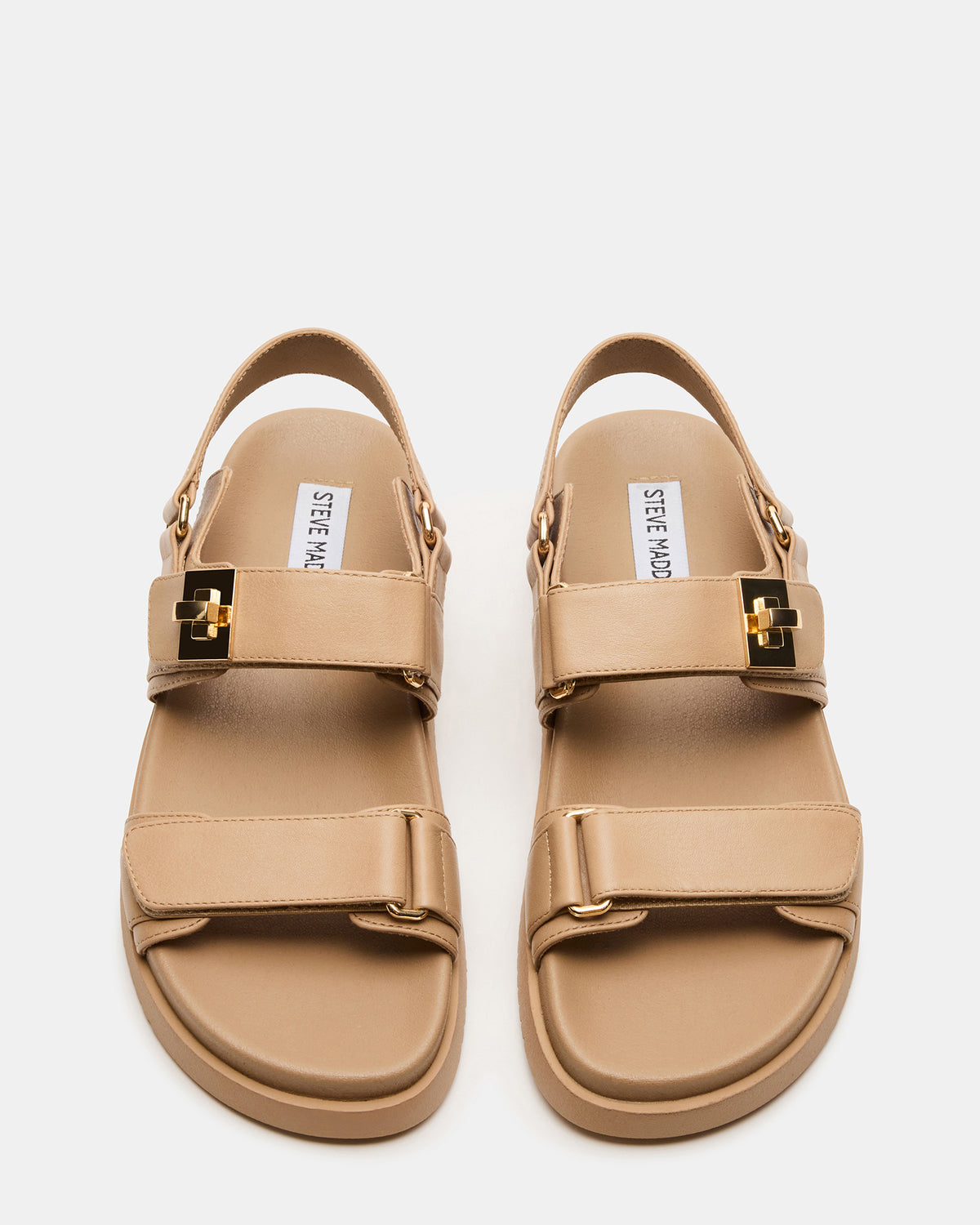 MONA Beige Leather Flatform Women's Sandal