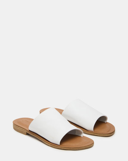 KIPP White Leather Slide Women's Sandal