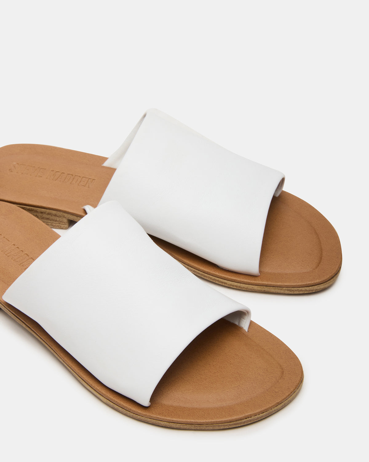 KIPP White Leather Slide Women's Sandal
