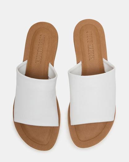 KIPP White Leather Slide Women's Sandal
