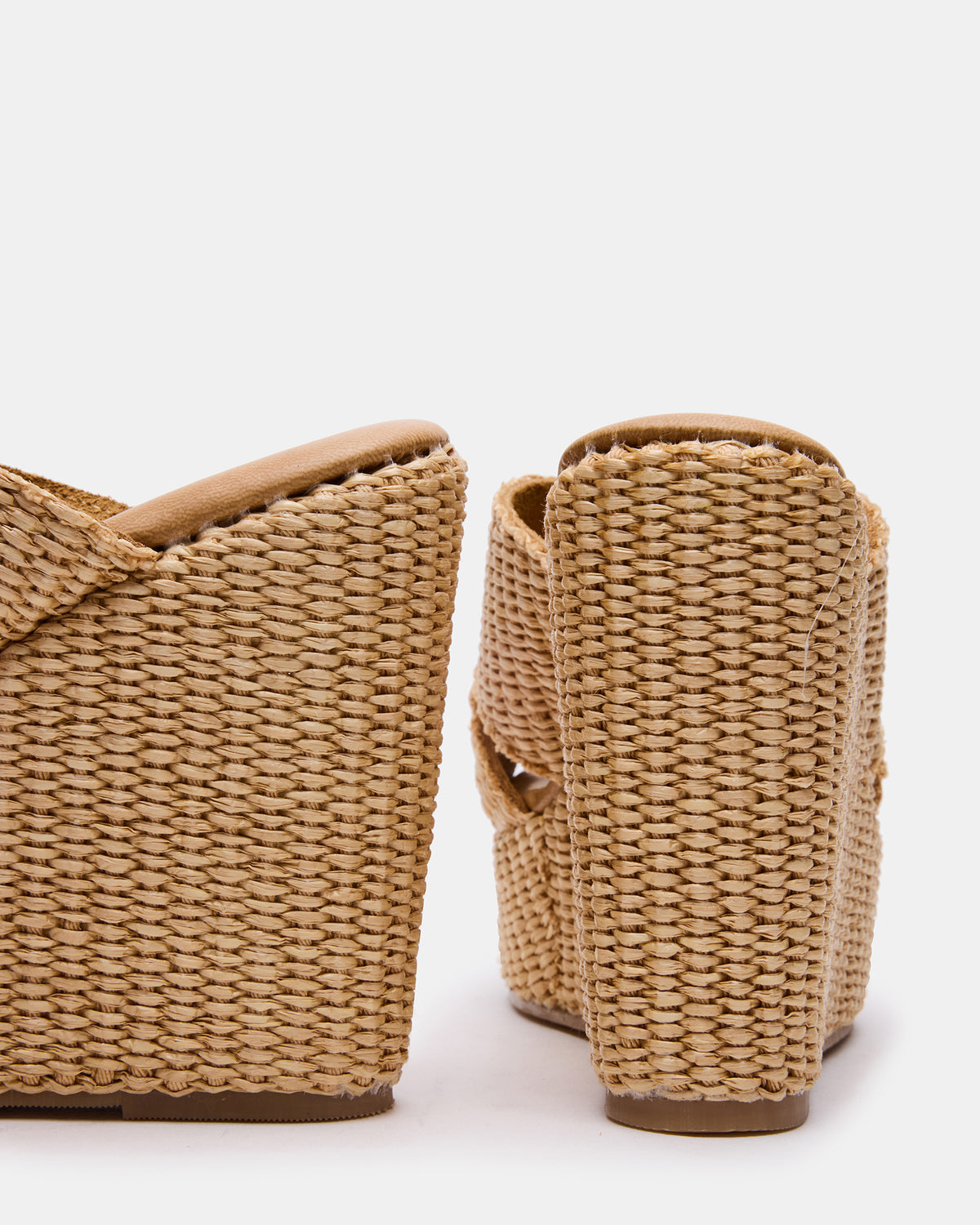 CERCEI Natural Raffia Platform Square-Toe Wedge Women's Sandal