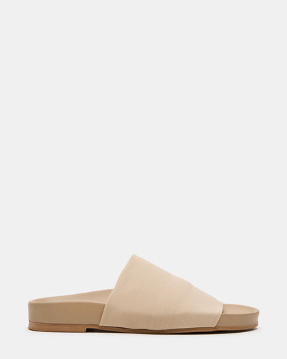 SANSA Tan Flatform Footbed Slide Women's Sandal