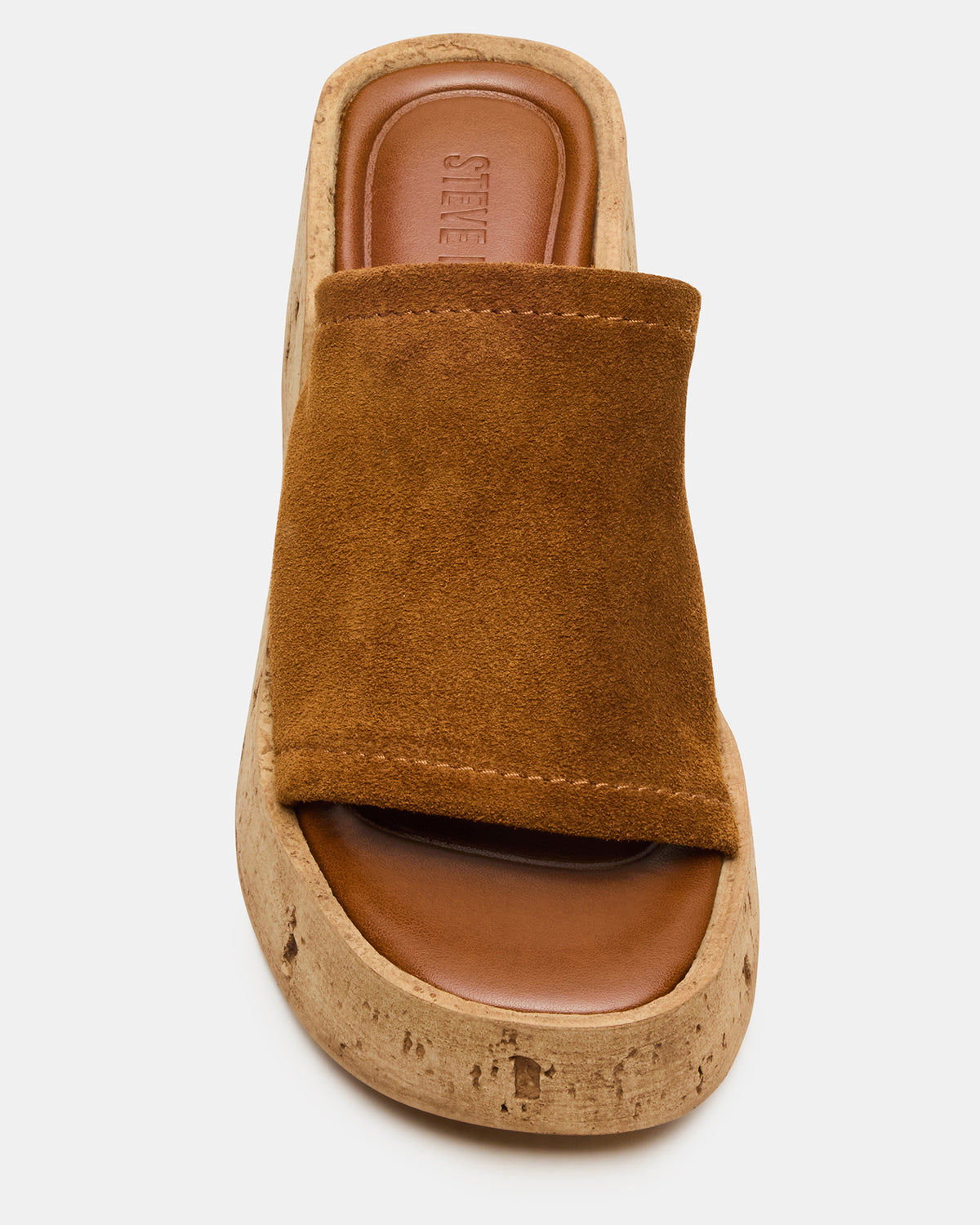 CELLAR Chestnut Suede Platform Wedge Square-Toe Women's Sandal