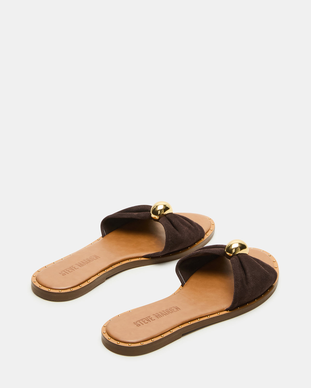 DIPSY Brown Suede Slide Rounded Toe Women's Sandal
