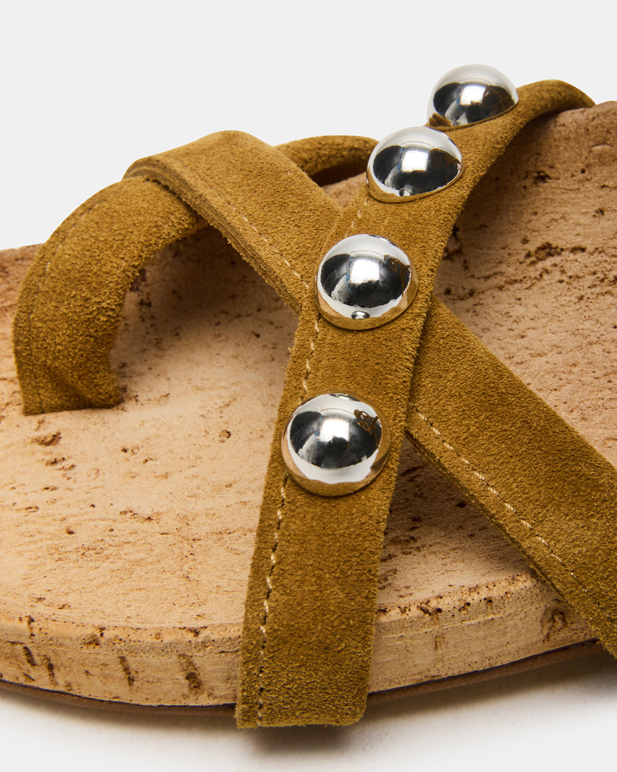 KELSO Olive Suede Flatform Strappy Studded Women's Sandal