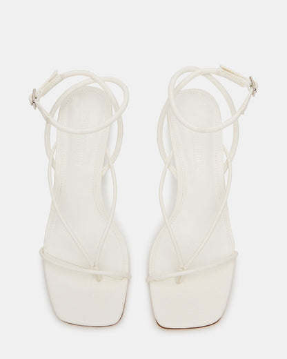 APPA White Square-Toe Strappy Wedge Women's Sandal
