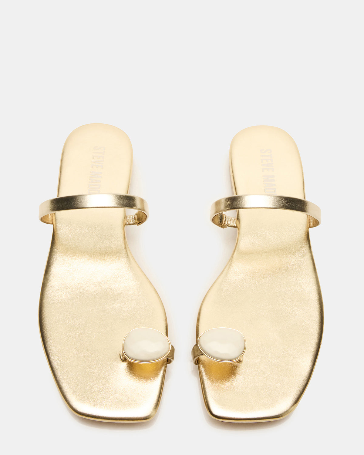 TAMARA Gold Flat Square-Toe Women's Sandal