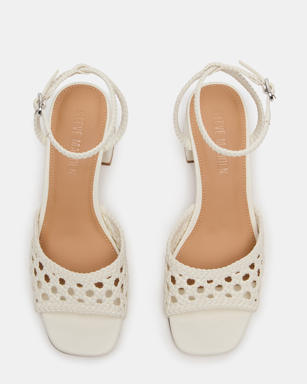 SOLEIL Bone Square-Toe Woven Women's Sandal