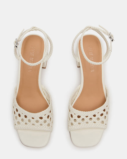 SOLEIL Bone Square-Toe Woven Women's Sandal