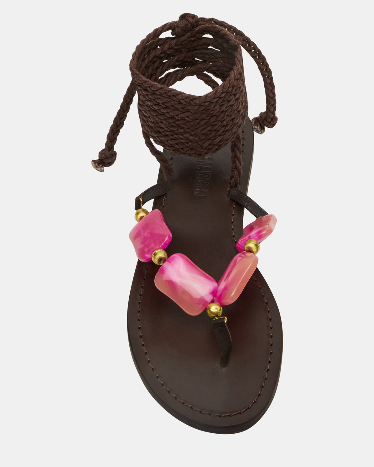 TASHA Pink Multi Strappy Lace-Up Flat Women's Sandal