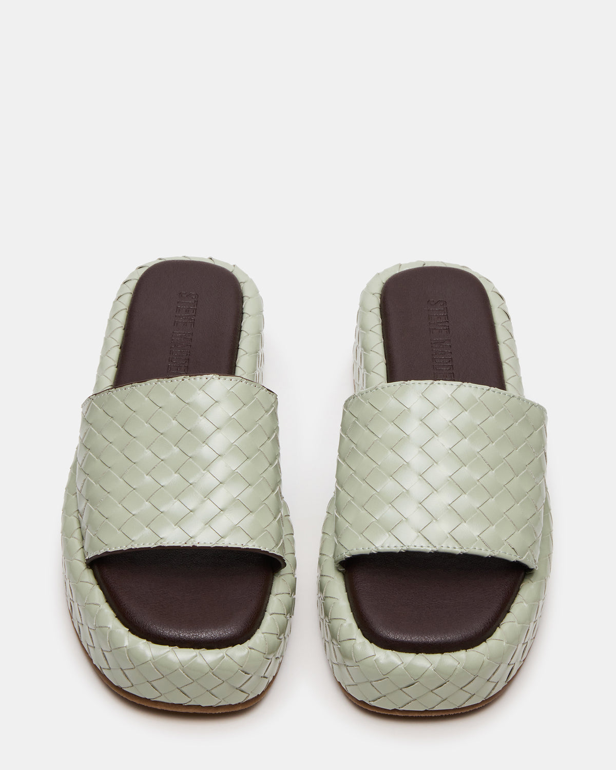 BEACHY Quilted Pistachio Platform Slide Women's Sandal