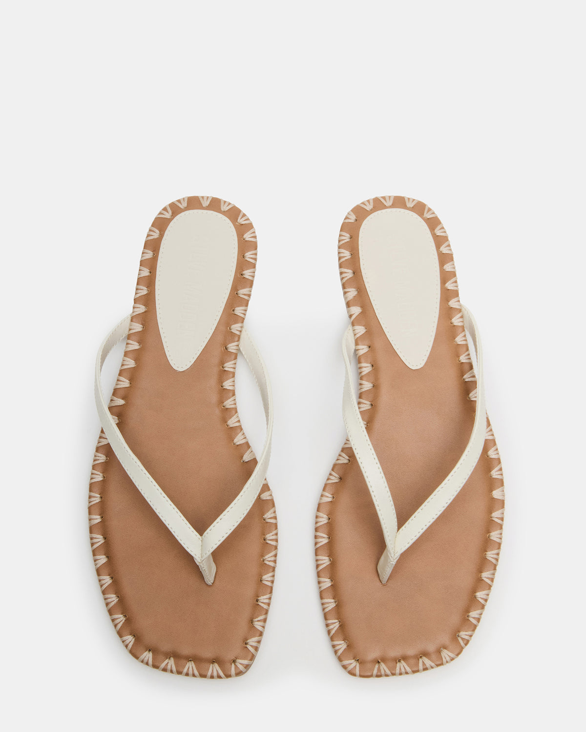 MARELLA Bone Leather Women's Thong Square-Toe Sandal