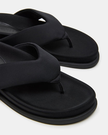 ZINNIA Black Women's Thong Footbed Sandal