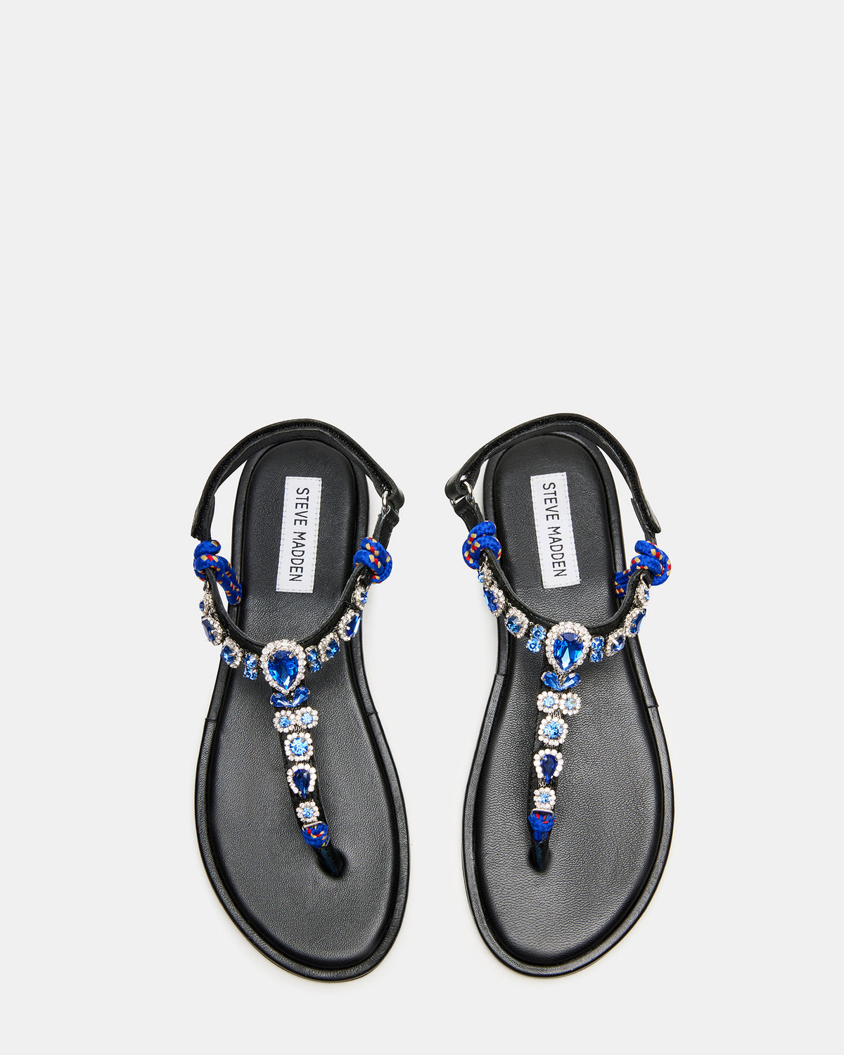 SOLITA Blue Multi Rhinestone Ornament Thong Sandal | Women's Sandals