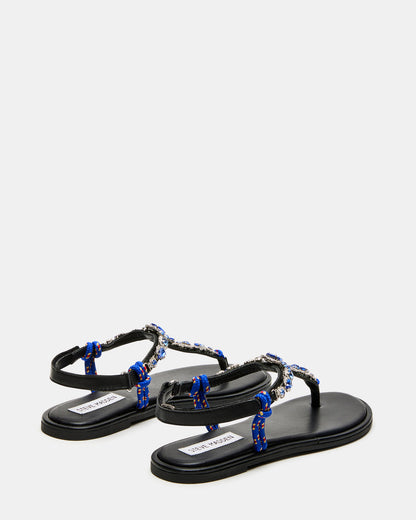SOLITA Blue Multi Rhinestone Ornament Thong Sandal | Women's Sandals