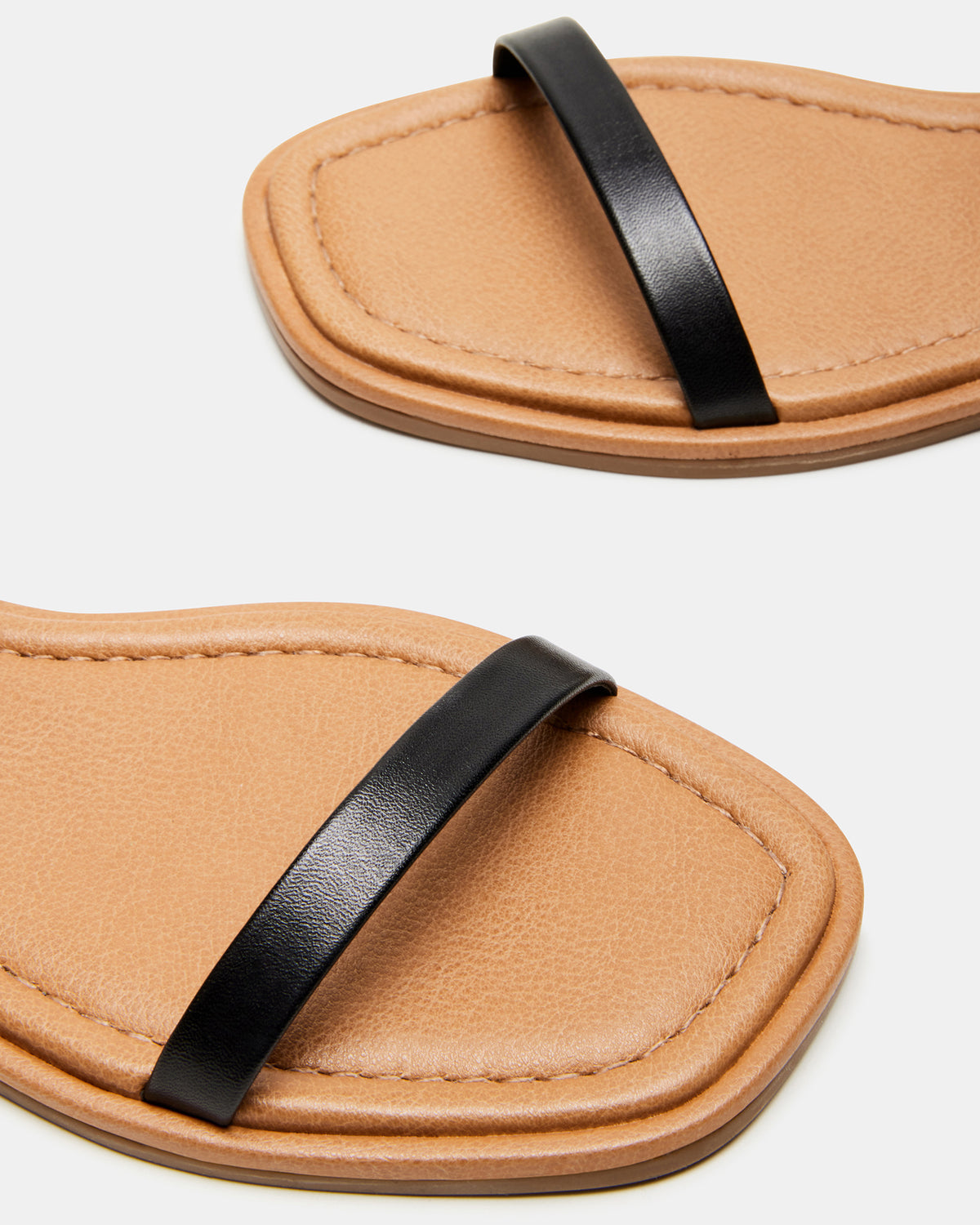 CAMARI Black Leather Square Toe Strappy Sandal | Women's Sandals