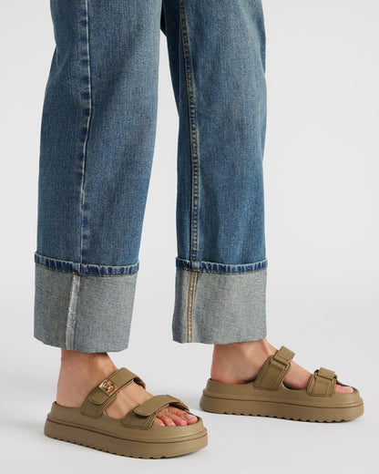 BIGSCHMONA JELLY Olive Women's Platform Slide Sandal