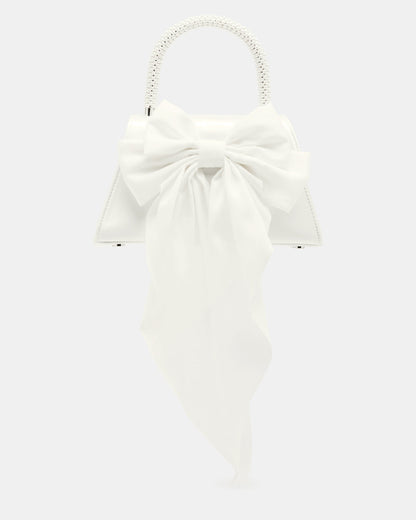 COSETTE Bag White Satin Beaded Top-Handle Mini Handbag