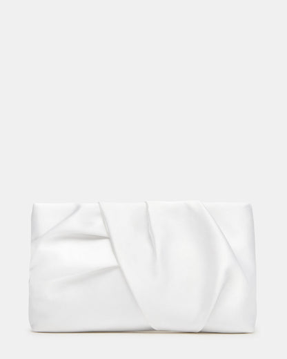 LILIA Bag White Elongated Pleated Crossbody Clutch Handbag