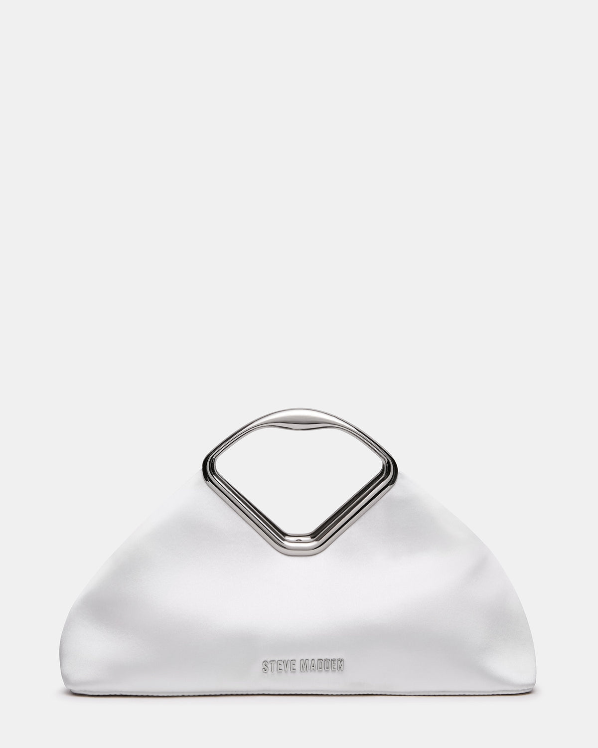 BARBARA Bag White Soft Satin Metal Bracelet Crossbody Clutch Handbag