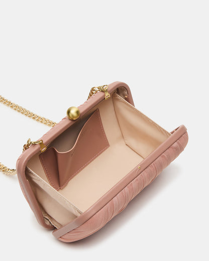 ELEGANT Bag Mocha Soft Frame Metal Mesh Crossbody Clutch Handbag