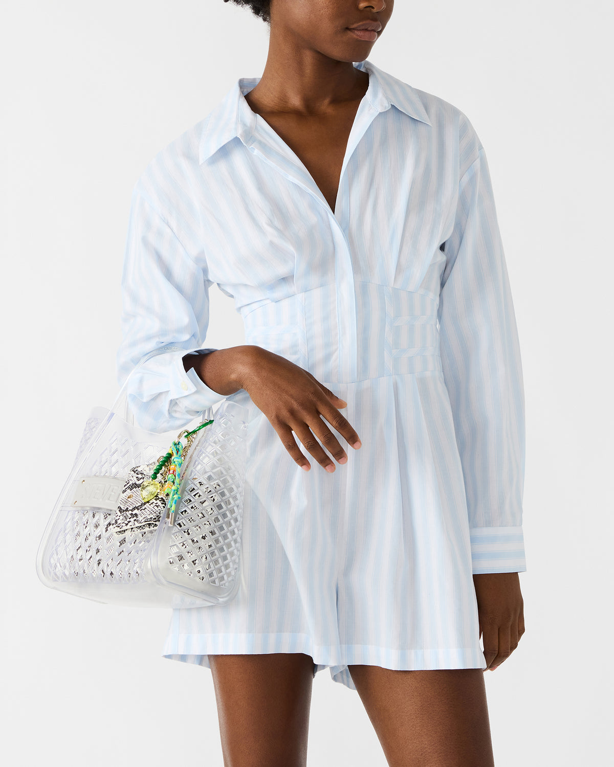 SUMMER Bag Clear Caged Jelly Top-Handle Tote Handbag