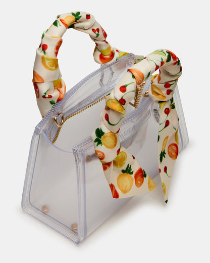 PEACH Jelly Bag Clear Mini Crossbody Top-Handle Handbag
