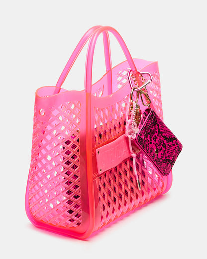 SUMMER Bag Pink Caged Jelly Top-Handle Tote Handbag
