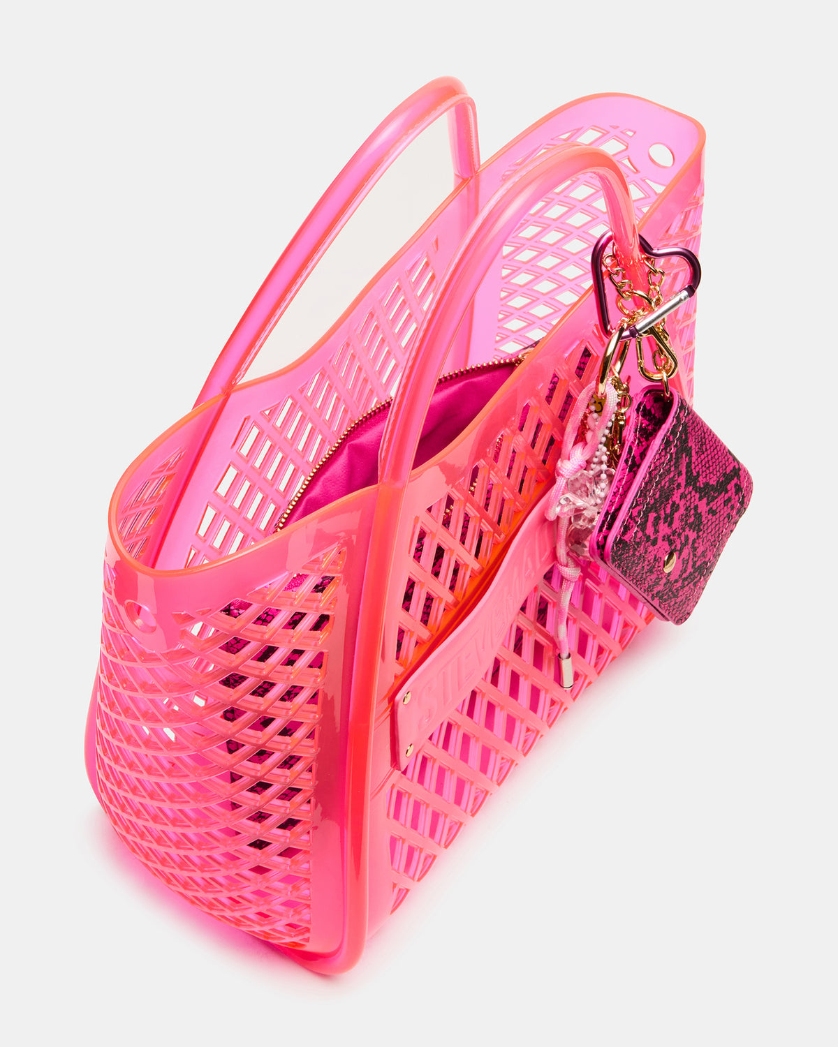 SUMMER Bag Pink Caged Jelly Top-Handle Tote Handbag