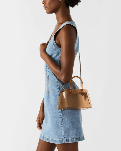 PEACH Jelly Bag Tan Mini Crossbody Top-Handle Handbag