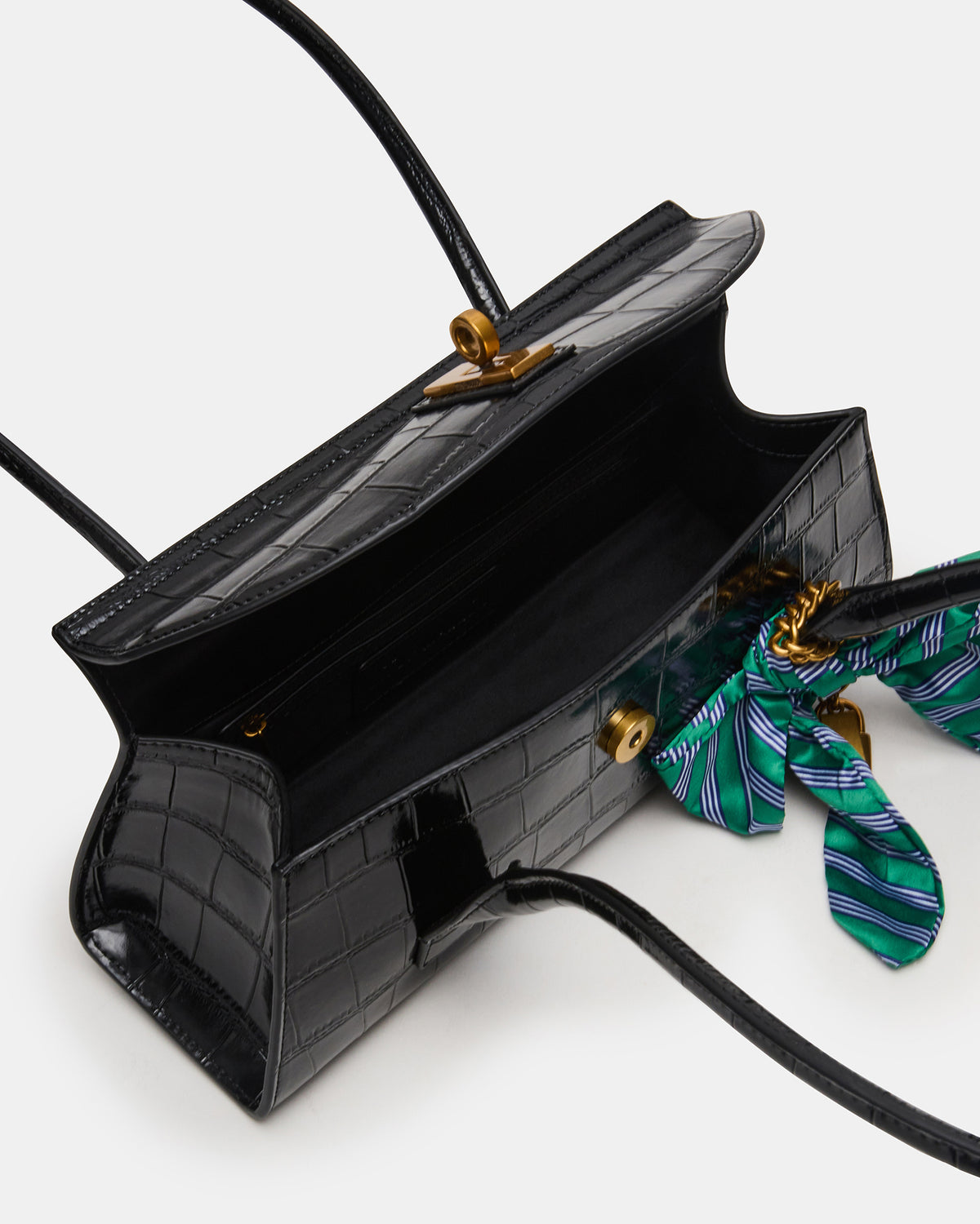 MILAN Bag Black Elongated Menswear-Inspired Shoulder Strap Handbag
