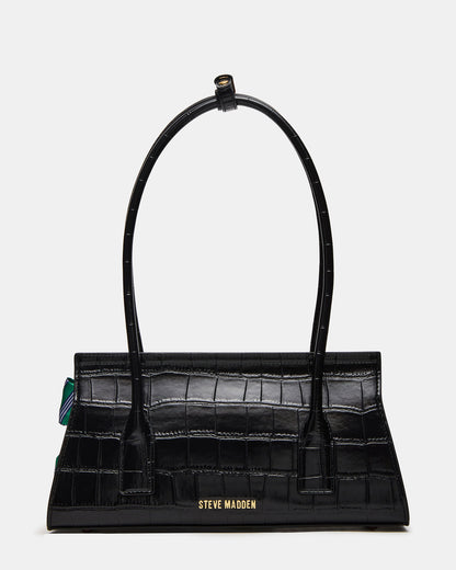 MILAN Bag Black Elongated Menswear-Inspired Shoulder Strap Handbag