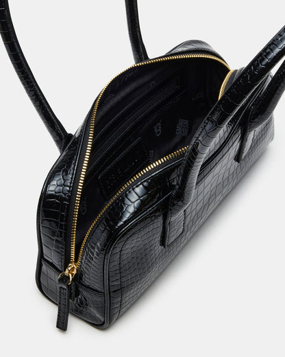 ANISE Bag Black Crocodile Elongated Shoulder Strap Handbag