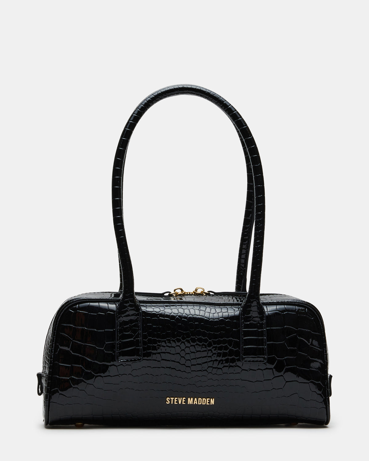 ANISE Bag Black Crocodile Elongated Shoulder Strap Handbag