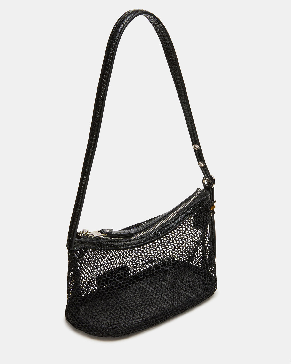 VIXEN Bag Black Shoulder Strap Mesh Structured Bottom Women's Handbag