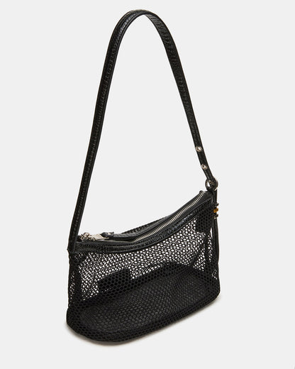 VIXEN Bag Black Shoulder Strap Mesh Structured Bottom Women's Handbag