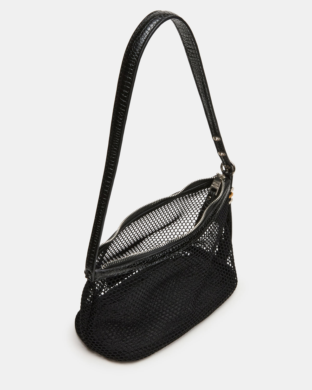 VIXEN Bag Black Shoulder Strap Mesh Structured Bottom Women's Handbag