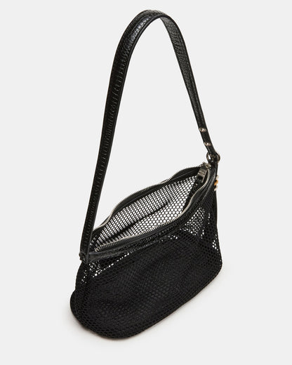 VIXEN Bag Black Shoulder Strap Mesh Structured Bottom Women's Handbag
