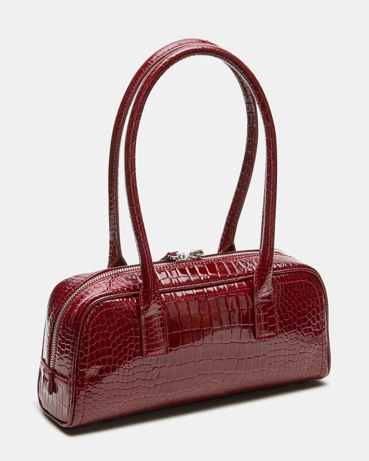 ANISE Bag Red Crocodile Elongated Shoulder Strap Handbag