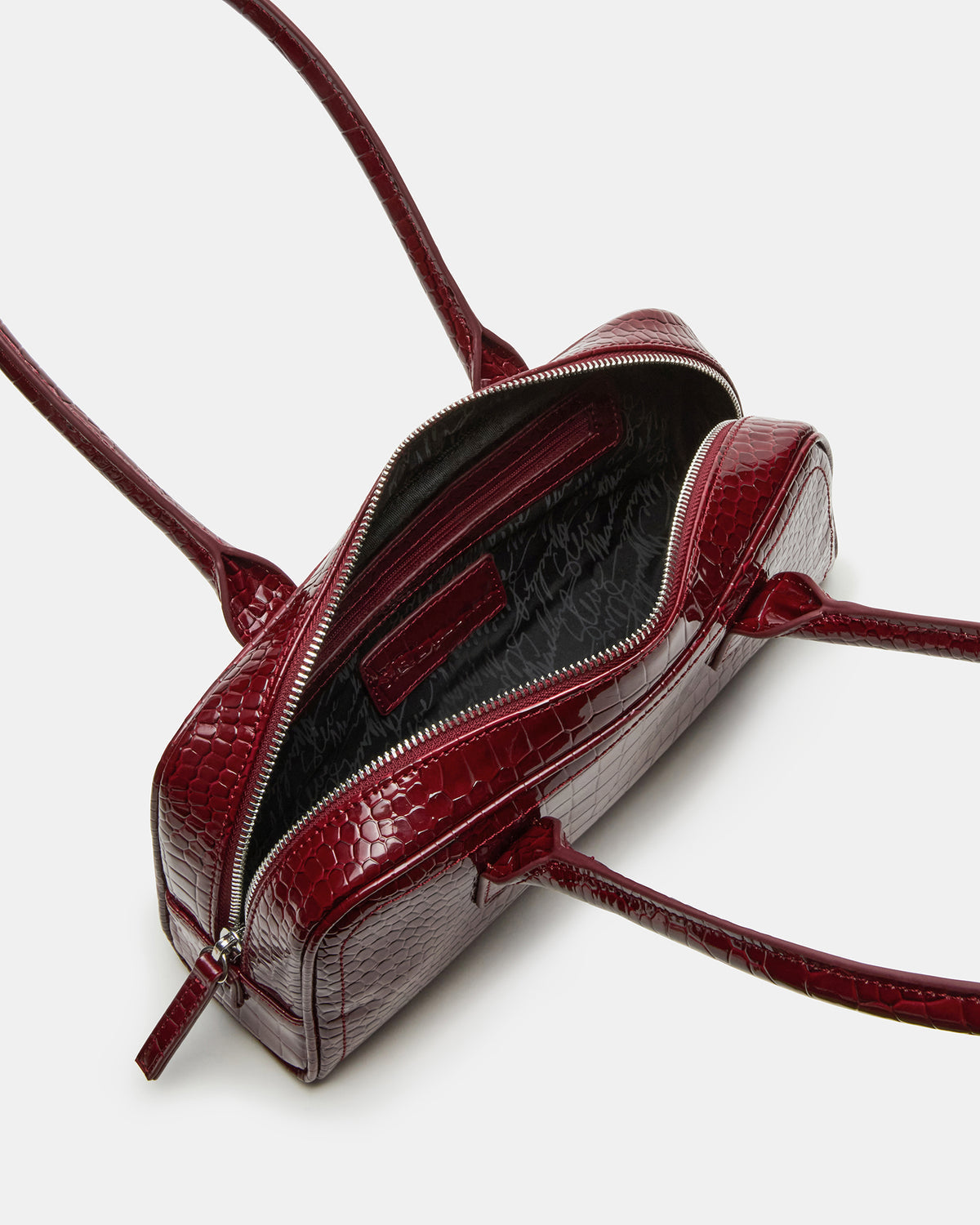 ANISE Bag Red Crocodile Elongated Shoulder Strap Handbag
