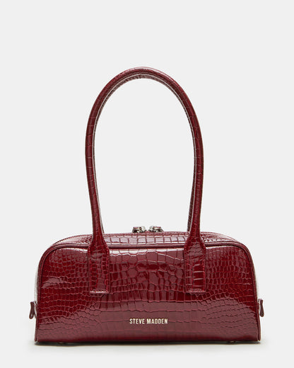 ANISE Bag Red Crocodile Elongated Shoulder Strap Handbag