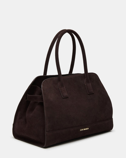 HEIDEE Bag Brown Suede | Women's Shoulder Strap Tote Handbag