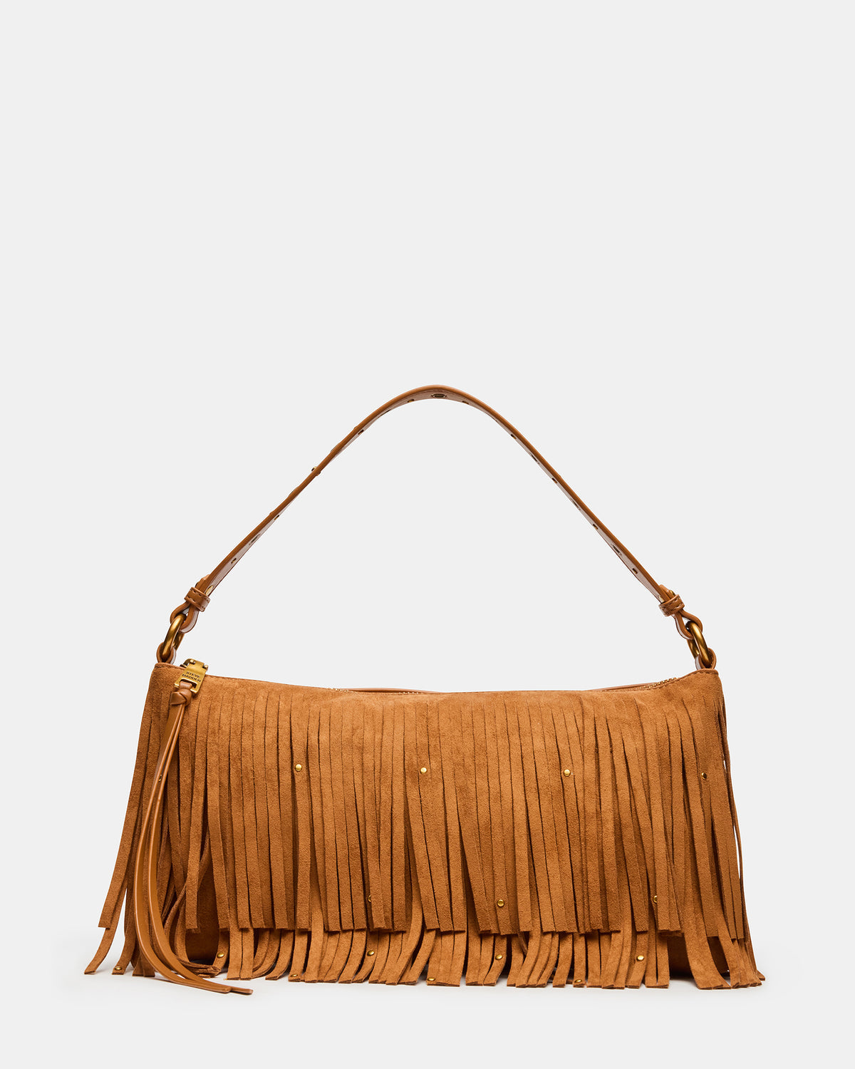 BOHEME Bag Tobacco Shoulder Strap Studded Fringe Handbag