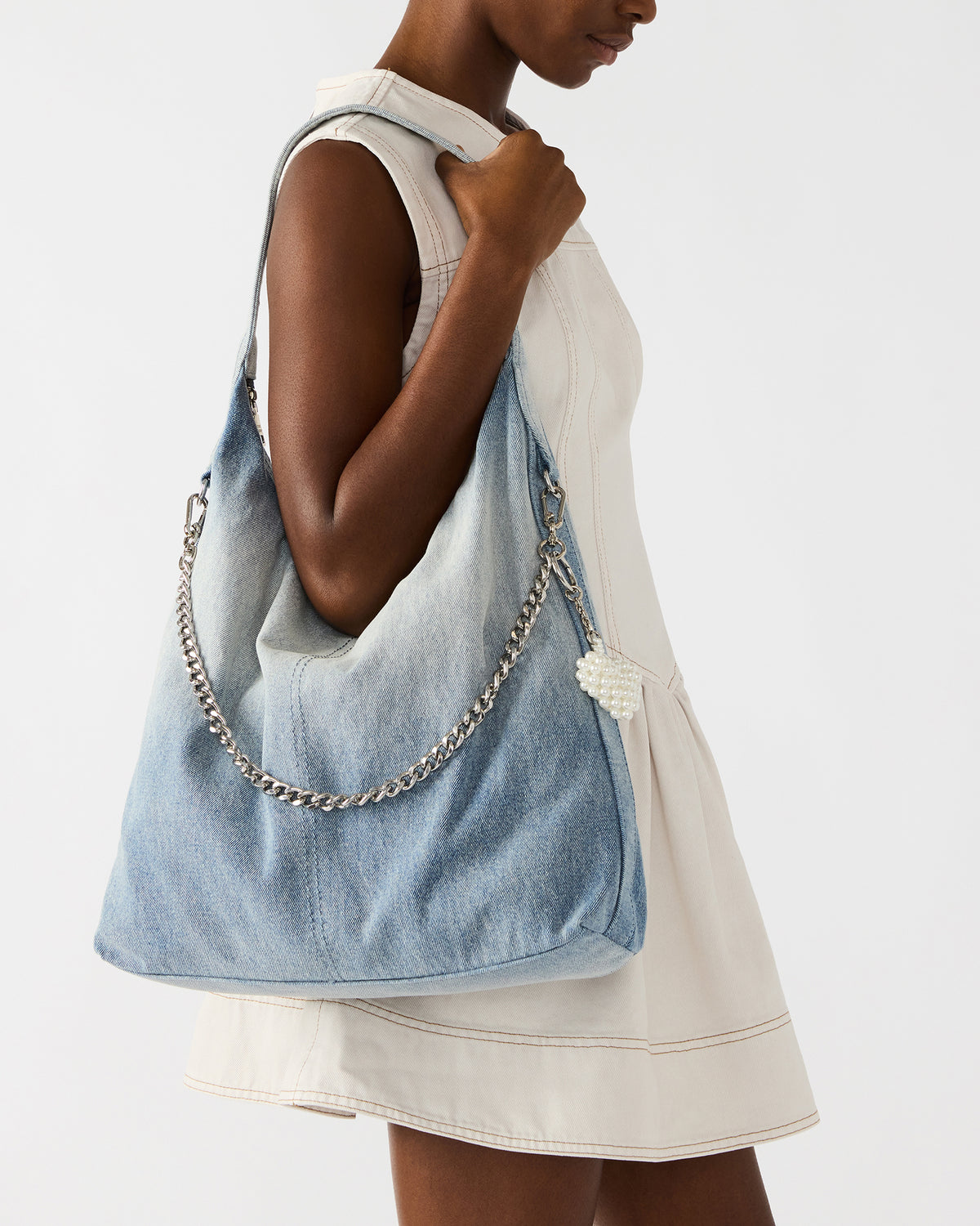 KREWE Bag Denim Slouchy Hobo Shoulder Strap Tote Handbag