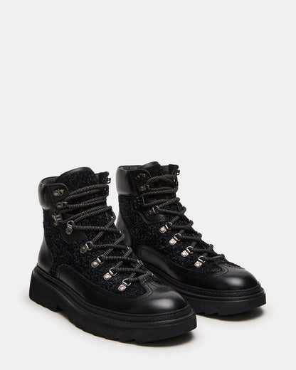 YOSEMITE Black Multi Lace-Up Lug Men's Ankle Boot
