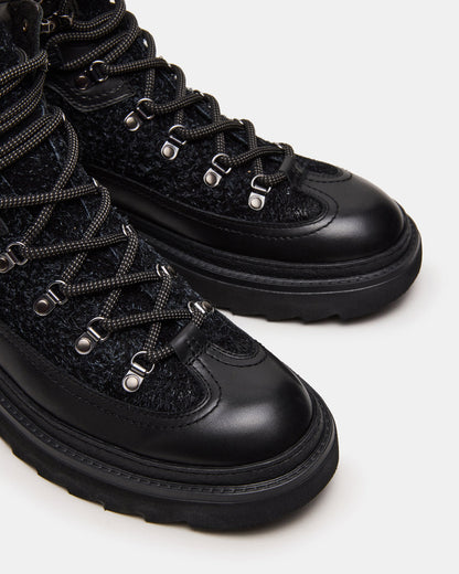 YOSEMITE Black Multi Lace-Up Lug Men's Ankle Boot