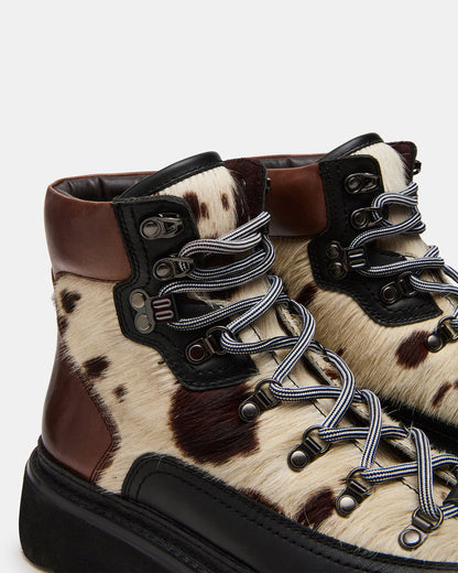 YOSEMITE Brown Multi Lace-Up Lug Men's Ankle Boot