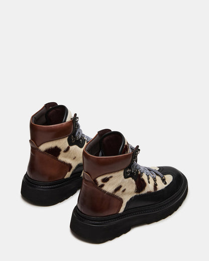 YOSEMITE Brown Multi Lace-Up Lug Men's Ankle Boot