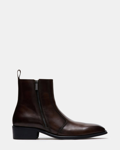 HAYNES Brown Leather Men's Ankle Boot